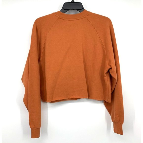 Levis Sweatshirt Orange Laundry Day Cropped Raw Hem Fleece NWT - Picture 11 of 13
